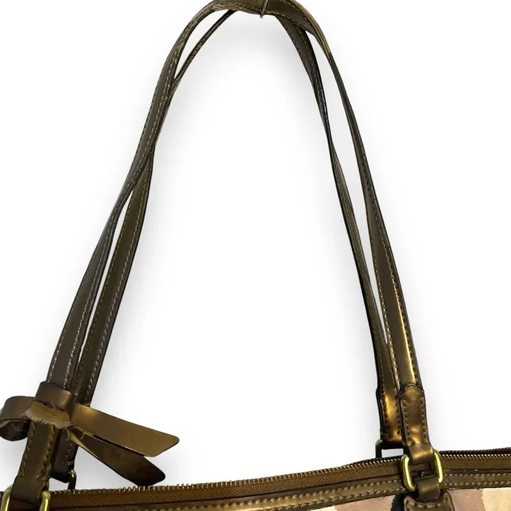 Coach Shoulder Bag 25126 Poppy Watercolor Polka Dot Women's Zip Casual FLAWED